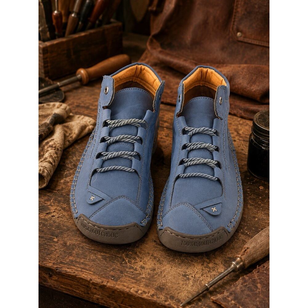Men’s Blue Casual Comfort Shoes Size 46 Lace Up Walking Sneakers Ankle Boots